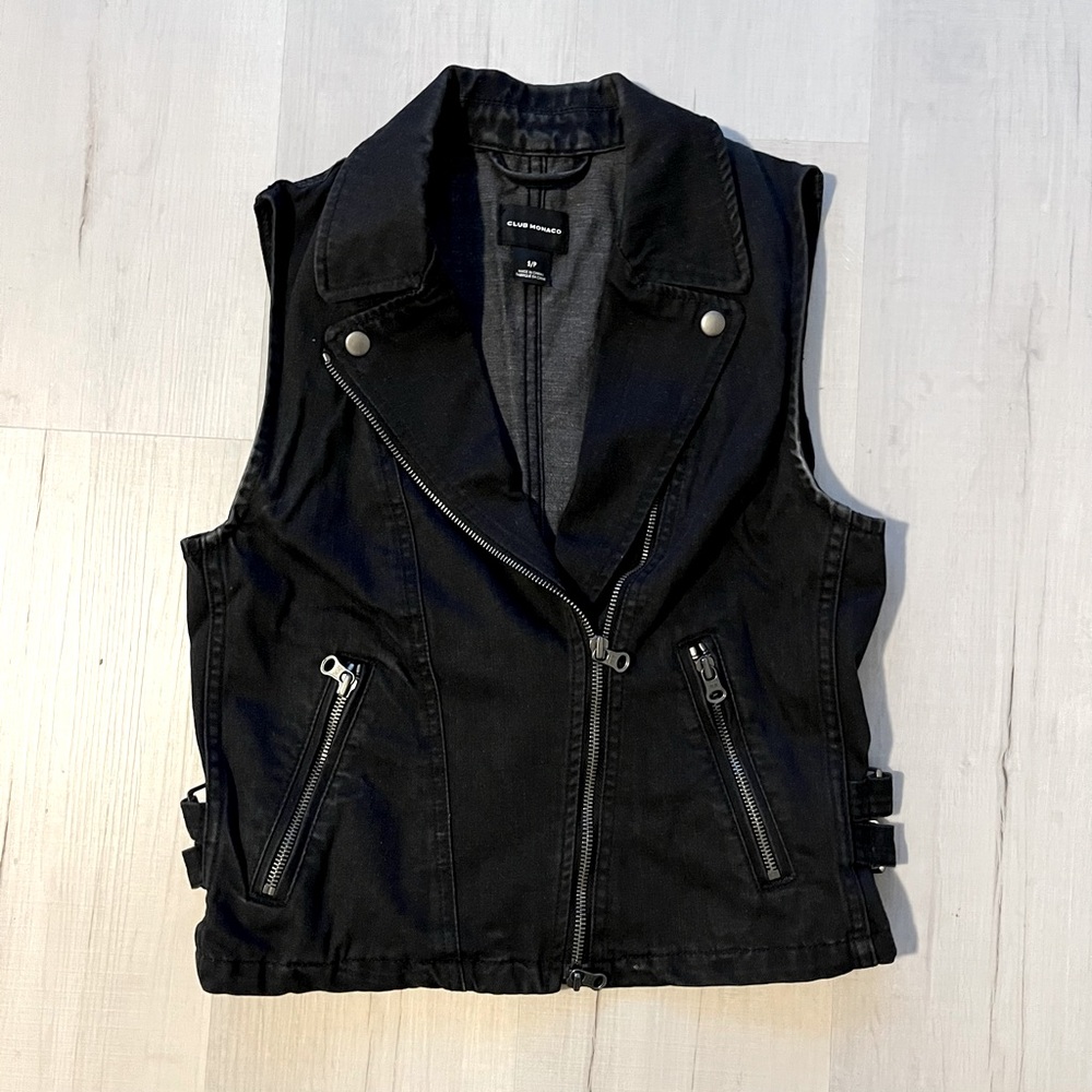 Club Monaco biker denim vest